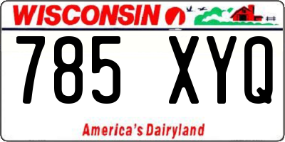 WI license plate 785XYQ