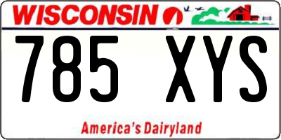 WI license plate 785XYS