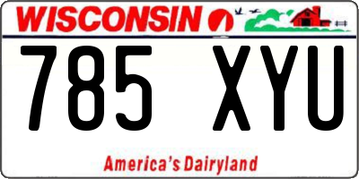 WI license plate 785XYU