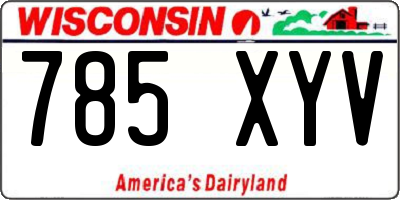 WI license plate 785XYV