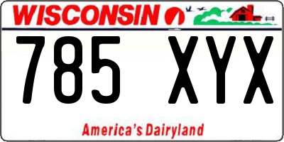 WI license plate 785XYX