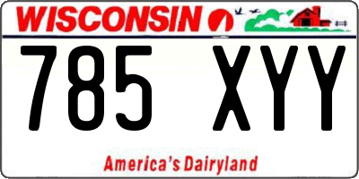 WI license plate 785XYY