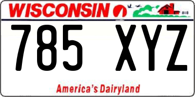 WI license plate 785XYZ