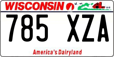WI license plate 785XZA