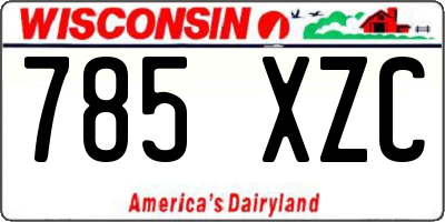 WI license plate 785XZC