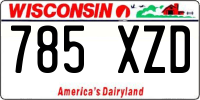 WI license plate 785XZD