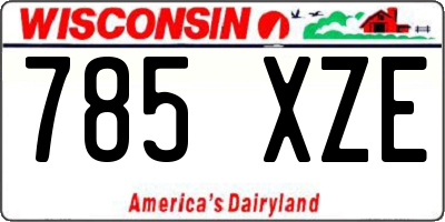 WI license plate 785XZE