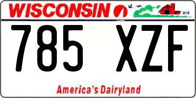 WI license plate 785XZF