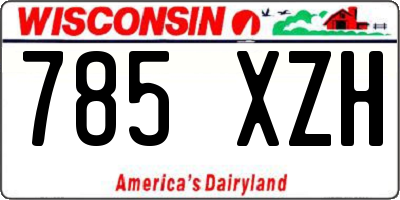 WI license plate 785XZH