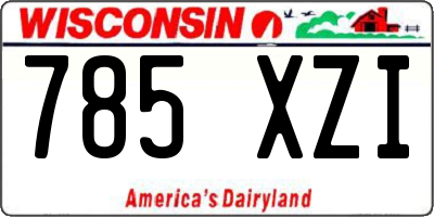 WI license plate 785XZI