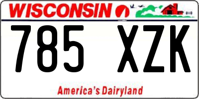 WI license plate 785XZK