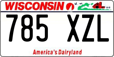 WI license plate 785XZL