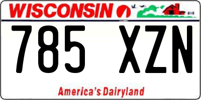 WI license plate 785XZN