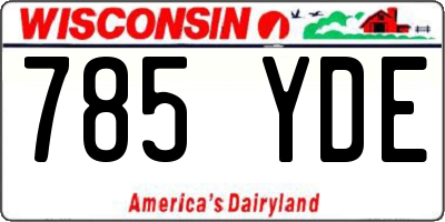 WI license plate 785YDE