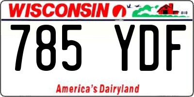 WI license plate 785YDF