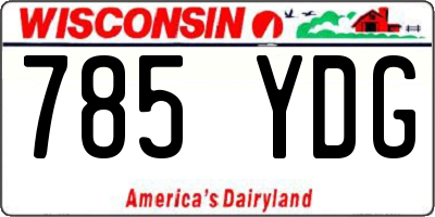 WI license plate 785YDG