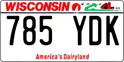 WI license plate 785YDK