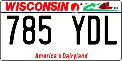 WI license plate 785YDL