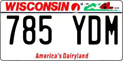 WI license plate 785YDM