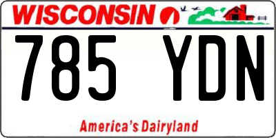WI license plate 785YDN