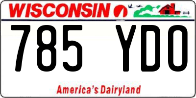 WI license plate 785YDO