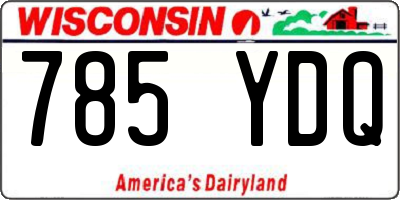 WI license plate 785YDQ