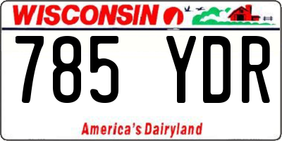 WI license plate 785YDR