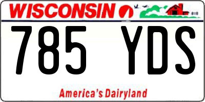 WI license plate 785YDS