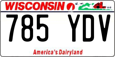 WI license plate 785YDV