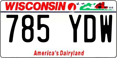 WI license plate 785YDW