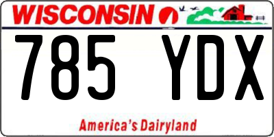 WI license plate 785YDX