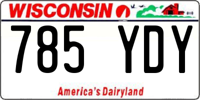 WI license plate 785YDY