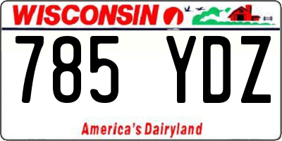 WI license plate 785YDZ