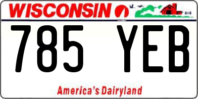 WI license plate 785YEB