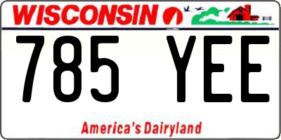 WI license plate 785YEE