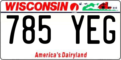 WI license plate 785YEG