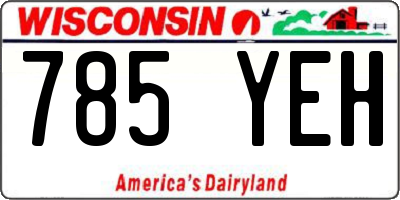 WI license plate 785YEH
