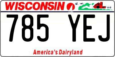 WI license plate 785YEJ