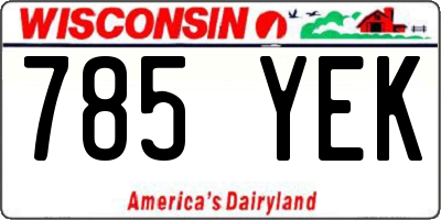 WI license plate 785YEK