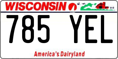 WI license plate 785YEL