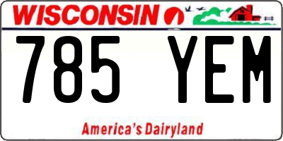 WI license plate 785YEM
