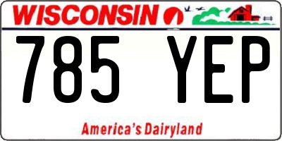 WI license plate 785YEP
