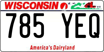 WI license plate 785YEQ