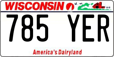 WI license plate 785YER