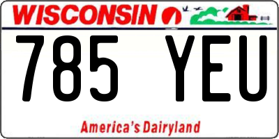 WI license plate 785YEU