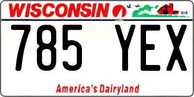 WI license plate 785YEX