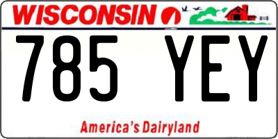 WI license plate 785YEY
