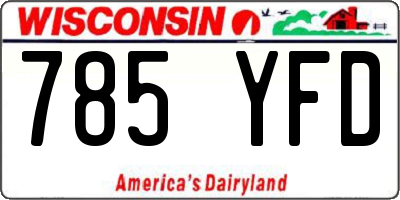 WI license plate 785YFD