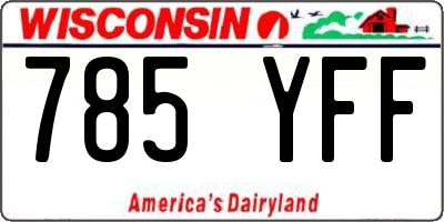 WI license plate 785YFF