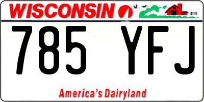 WI license plate 785YFJ